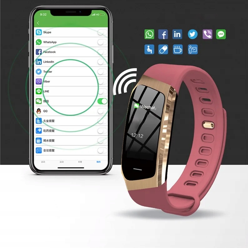 SMARTWATCH ZEGAREK SMARTBAND PULSOMETR CIŚNIENIE TĘTNO PULSOKSYMETR Kod producenta SE18-PK
