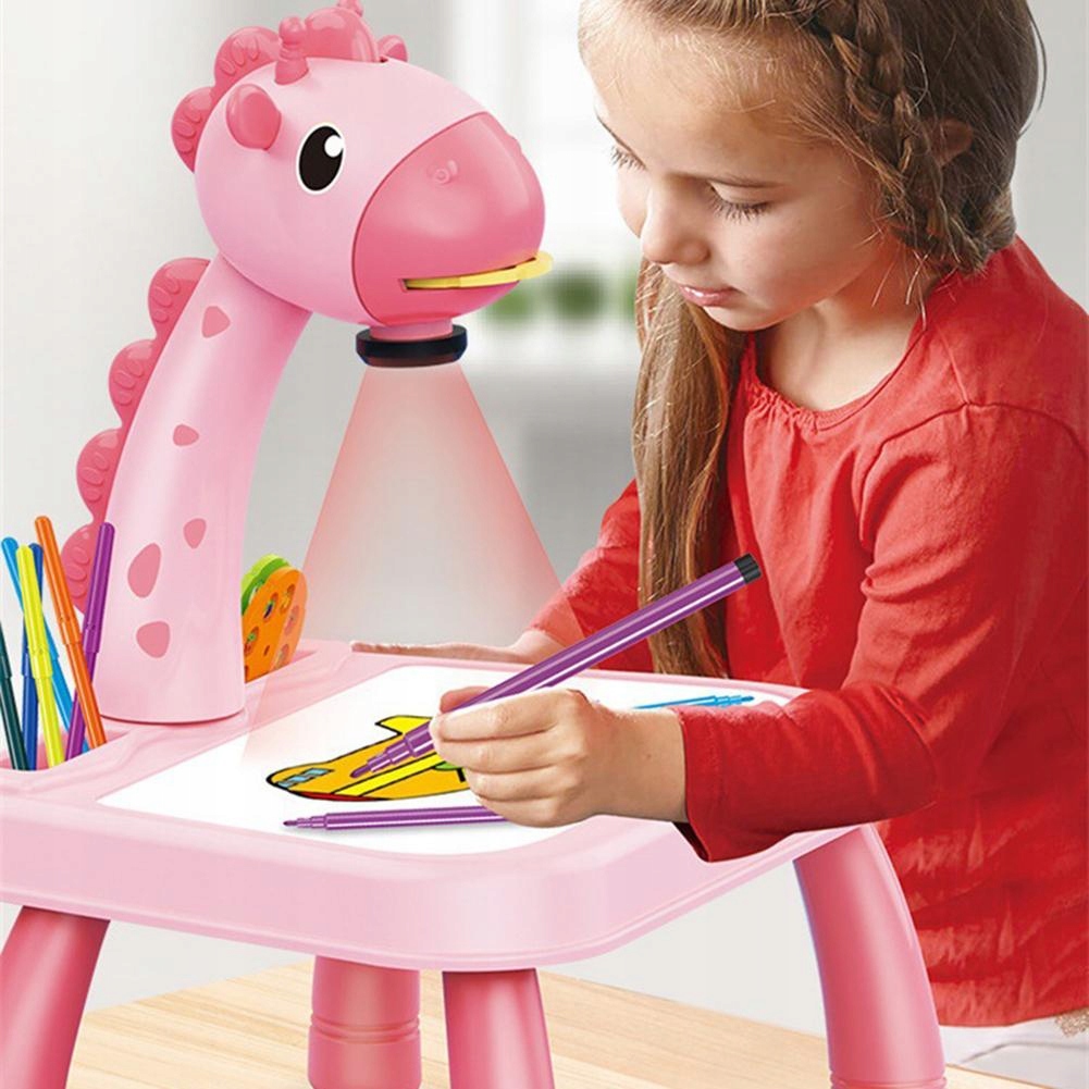 Projektor do rysowania żyrafa różowa muzyka 6AR Wiek dziecka 3 lata +