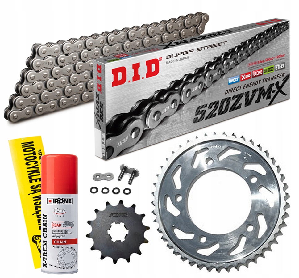 ZESTAW NAPĘD-OWY DID KAWASAKI EX 250 R NINJA 08-12 88-96 GPX 250 88-05