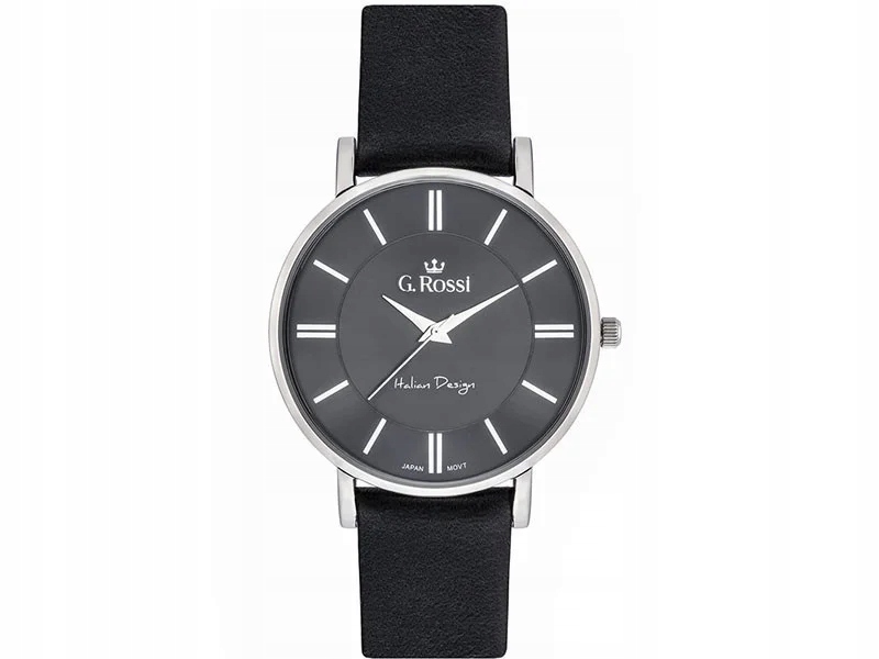 Pánské hodinky na řemínku z černé přírodní kůže jako dárek, černý ciferník