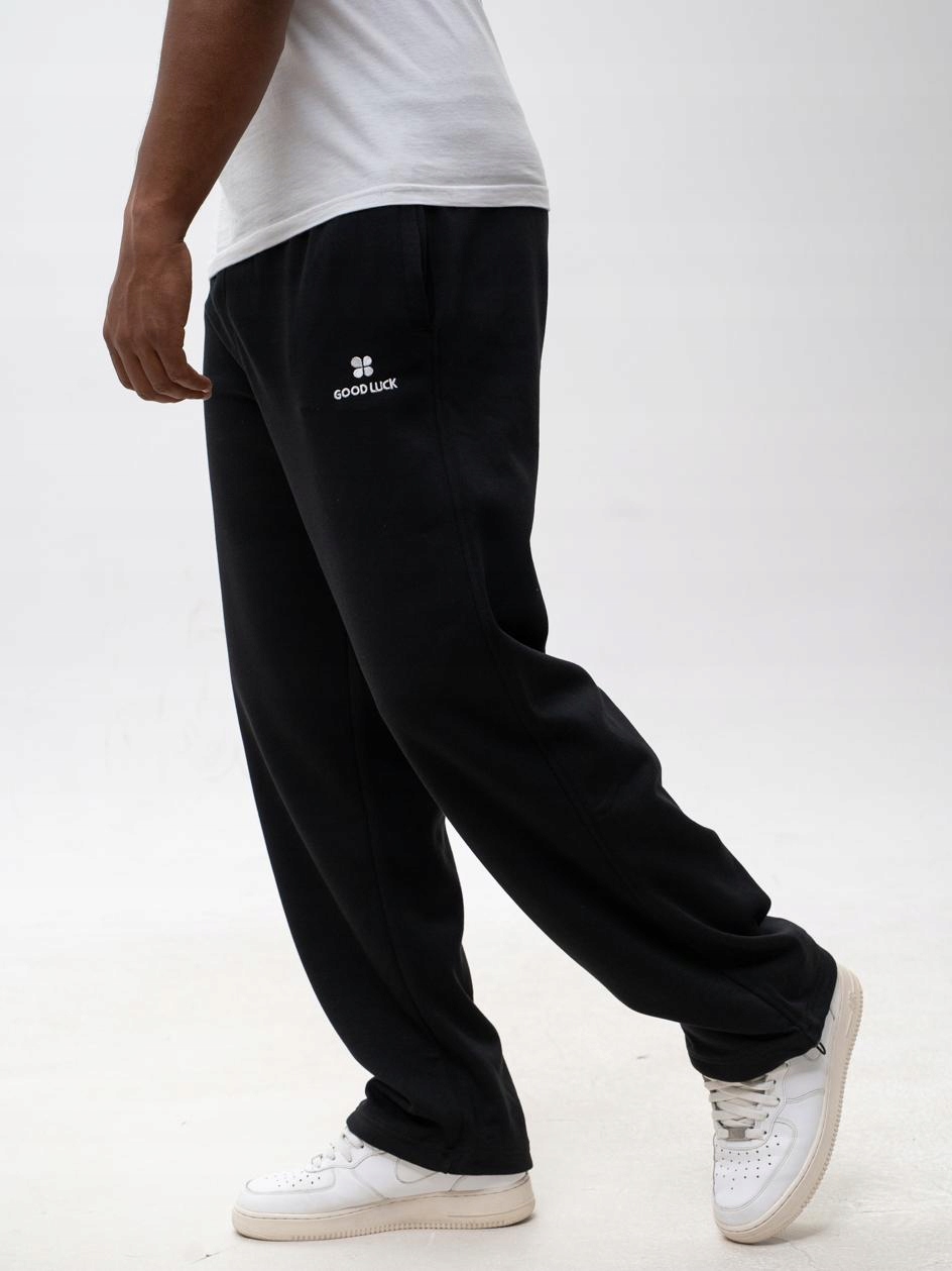 Pánské Teplákové Kalhoty Baggy Široké Bavlněné Černé Good Luck Name L