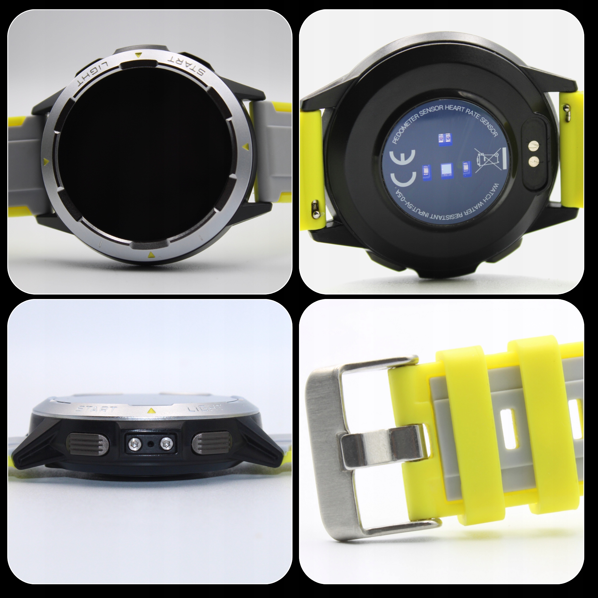 Smartwatch Meski GPS Sportowy Zegarek Czarny Polskie Menu Powiadomienia PL Kształt koperty okrągła