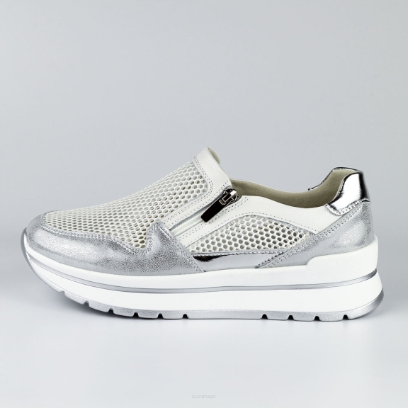 Białe sneakersy damskie skóra S.barski 29047 r37