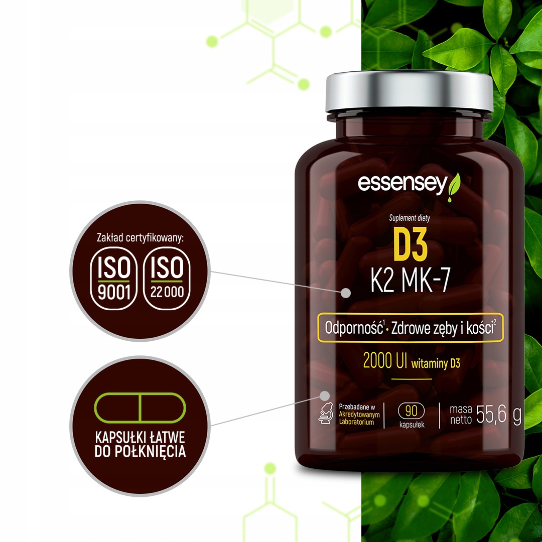 VITAMIN D3 K2 MK-7 IN MCT OIL HIGH PORTION IMMUNITY BONES TEETH K2Mk7 Essensey brand
