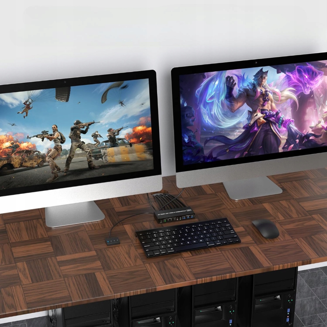 PRZEŁĄCZNIK KVM USB 3.0 HDMI 2 MONITORY 4 KOMPUTERY STEROWANIE AUDIO-VIDEO