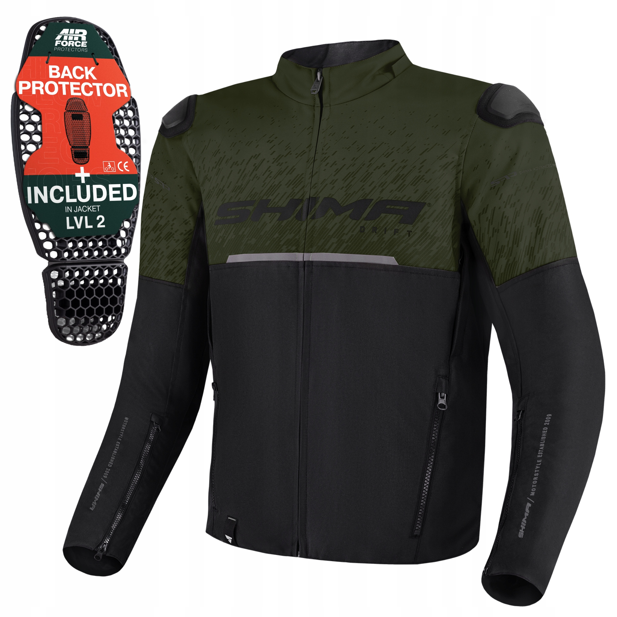 Moto bunda Shima Drift Khaki pánská letní Bonus