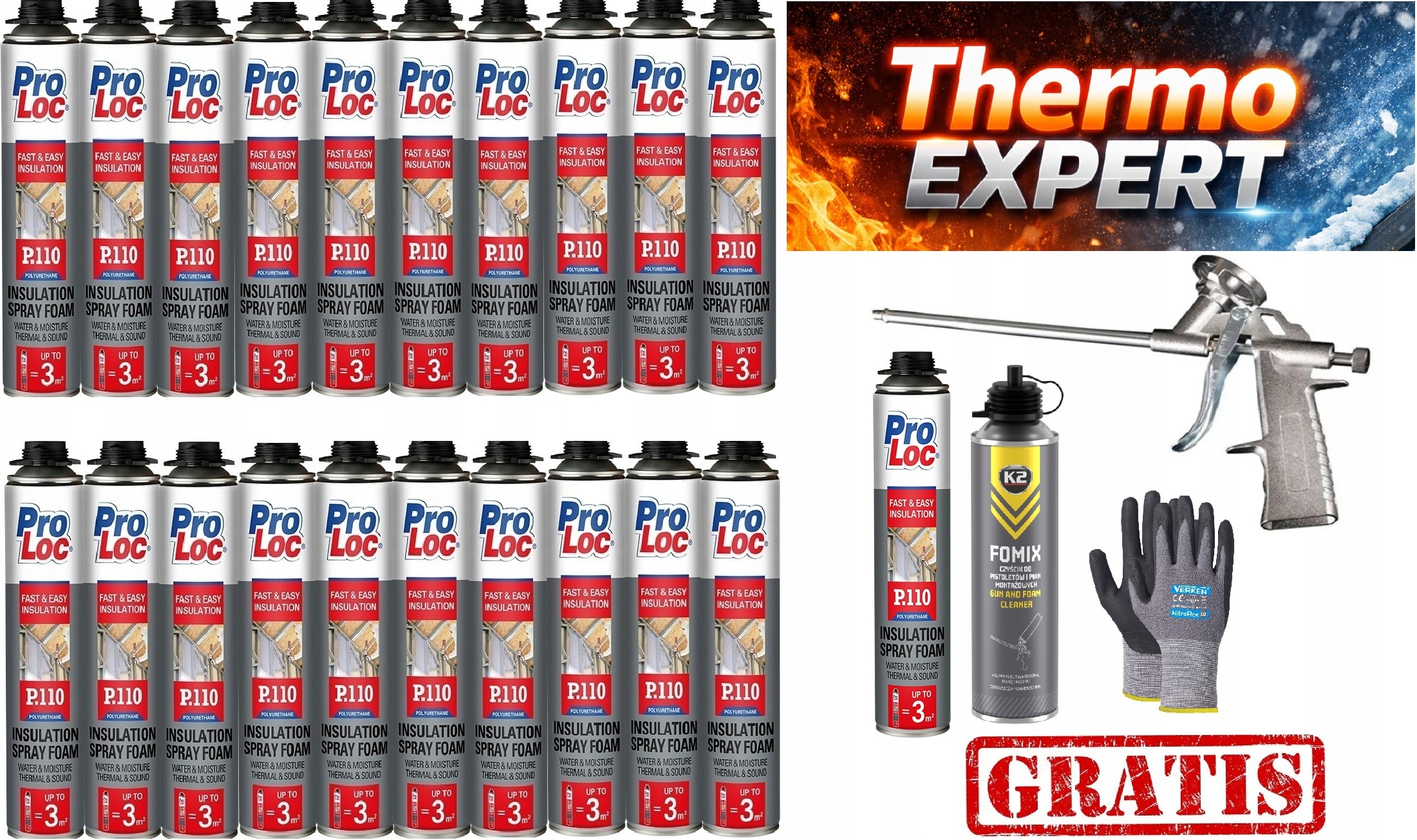 x21 Pur pěna Termoizolační stříkací pěna. Sada Thermo Expert