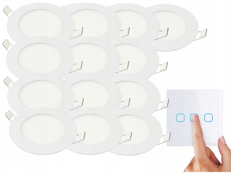 Sada stropních svítidel Halogen 3W 13x Vypínač