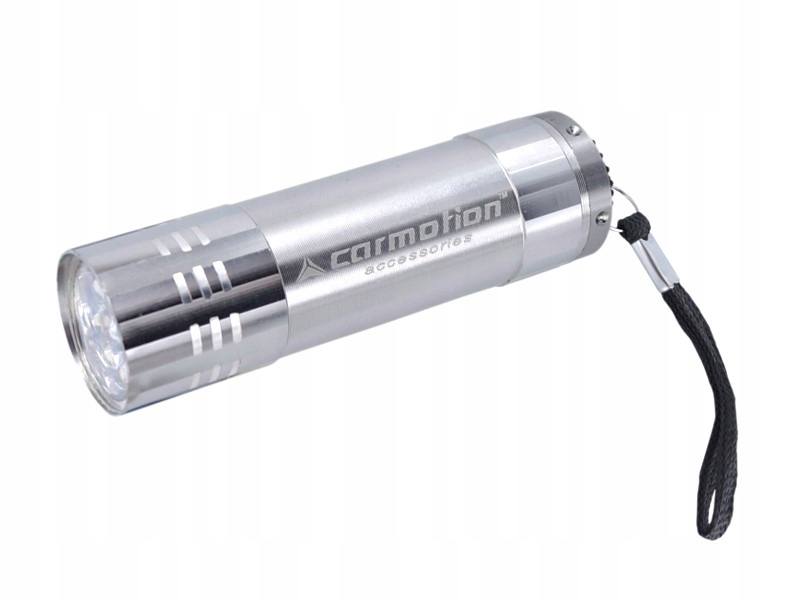 LATARKA ALUMINIOWA 9 LED BATERIE W ZESTAWIE