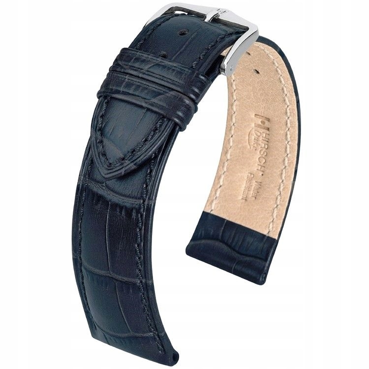 Černý kožený opasek 24 mm Hirsch Duke 01028250-2