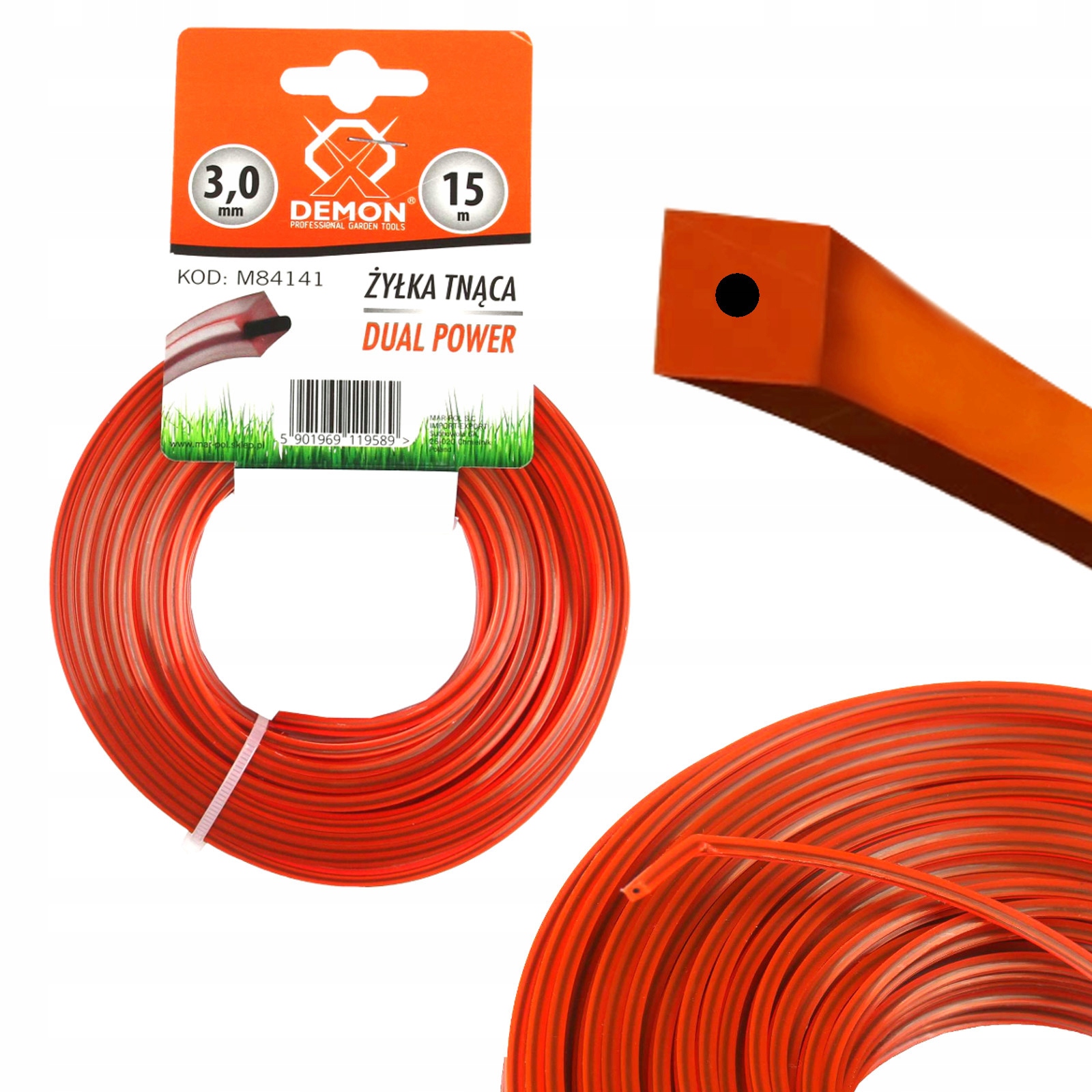 

Żyłka Kosy Podkaszarki Zbrojona Kwadrat 3.0mm 15m