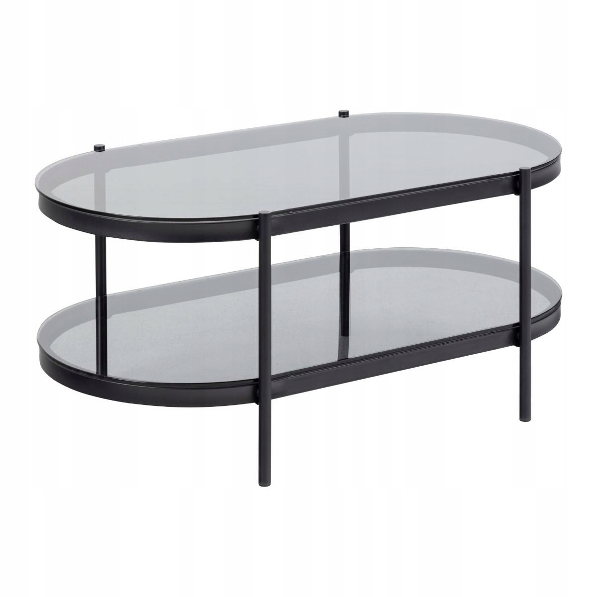 Sklenený Konferenčný Stolík do obývačky, oválny rám z ocele Bayonne