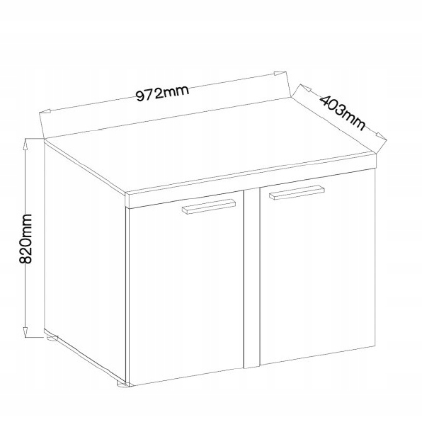 Mała Komoda 2 Szafki Rumba 21 Wysokość mebla 82 cm