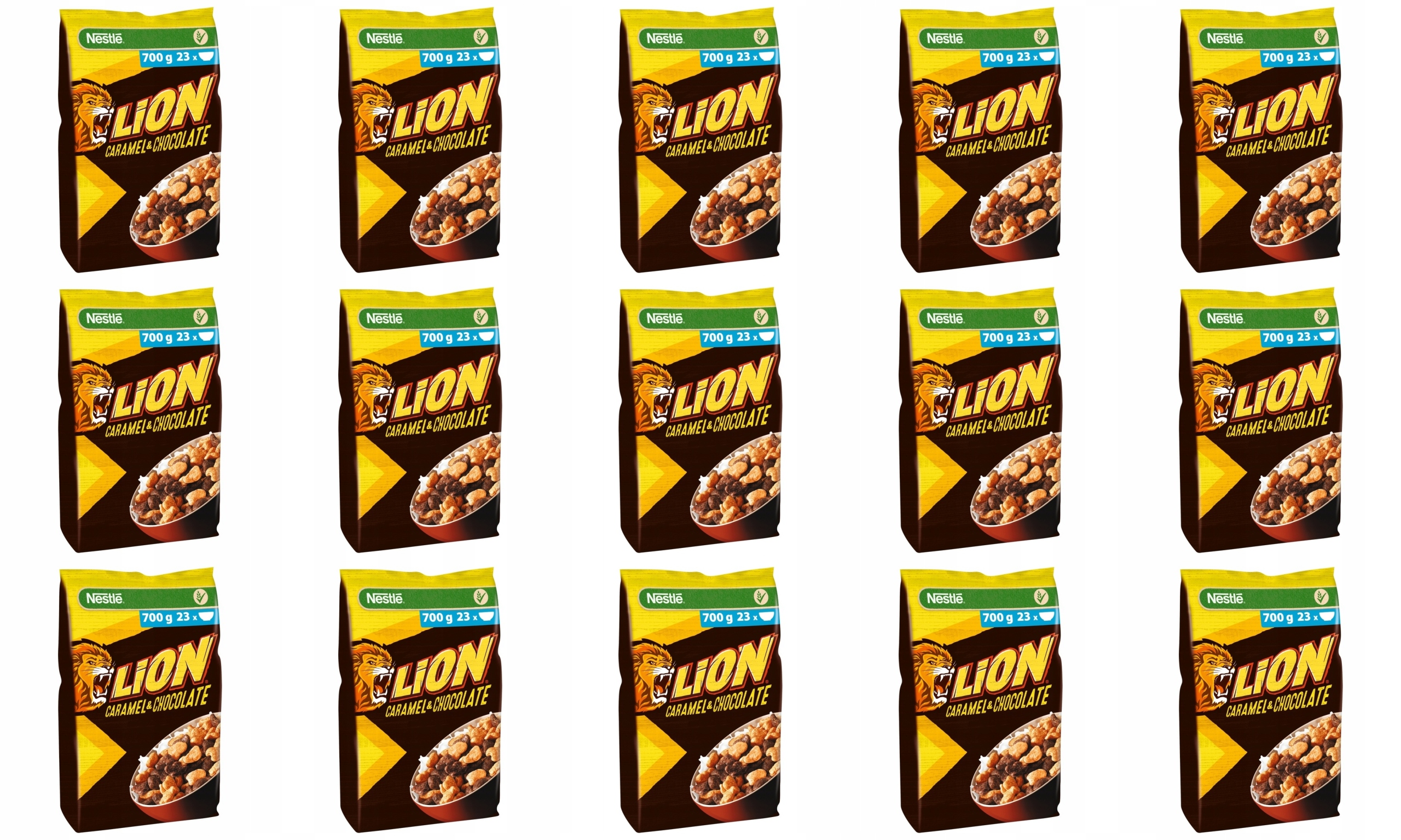 Levně 15 x 700 g Nestle Lion snídaňové cereálie Karton