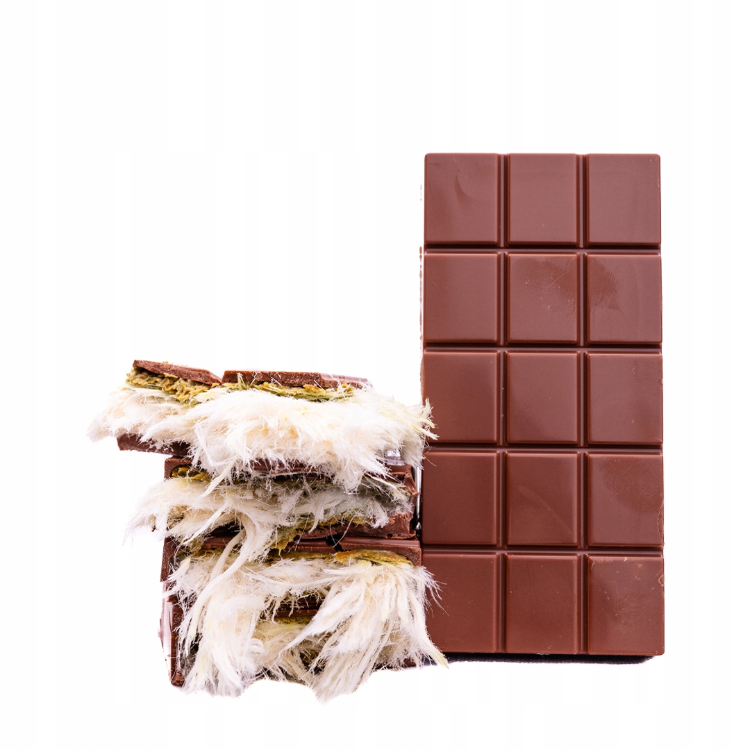 Levně Čokoláda andělské štětiny pismaniye pistácie s chalva styl dubajské vlasy