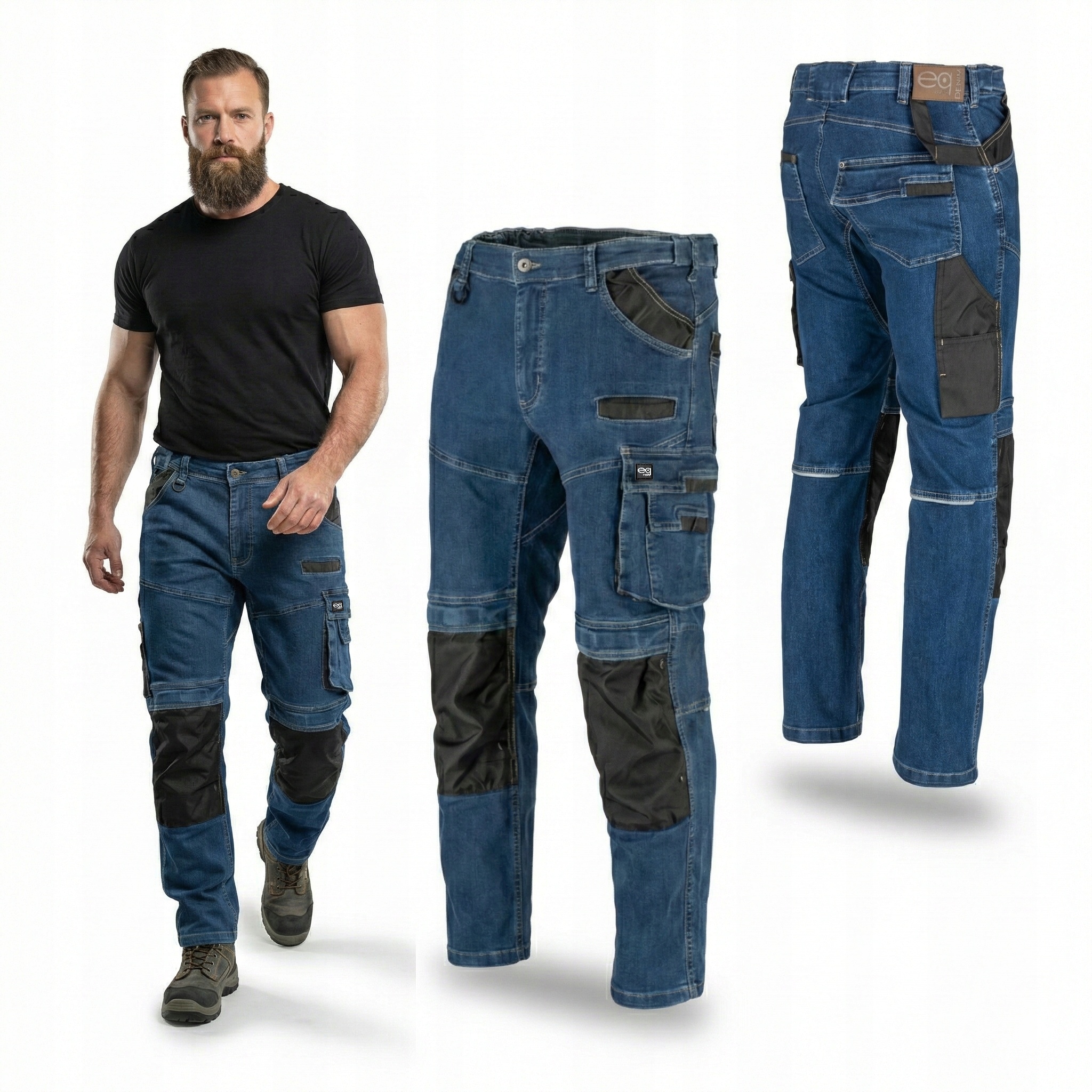 Spodnie robocze męskie jeansowe elastyczne Bhp Equiq Q10101 Rozmiar S