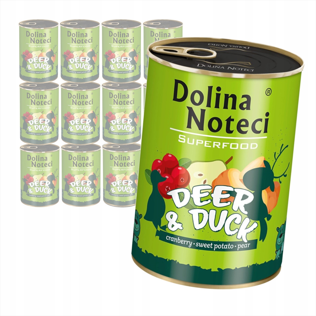 Levně Dolina Noteci Superfood Jelen s kachnou Vlhké Krmivo pro psy 12x400 g