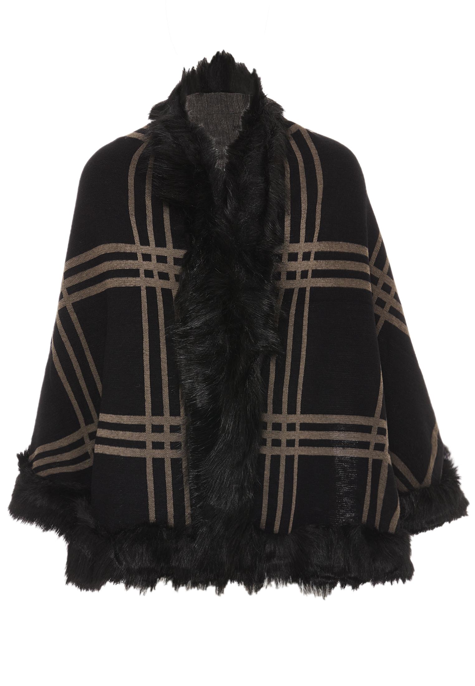 Ciaga damski ponczo - czarny, M