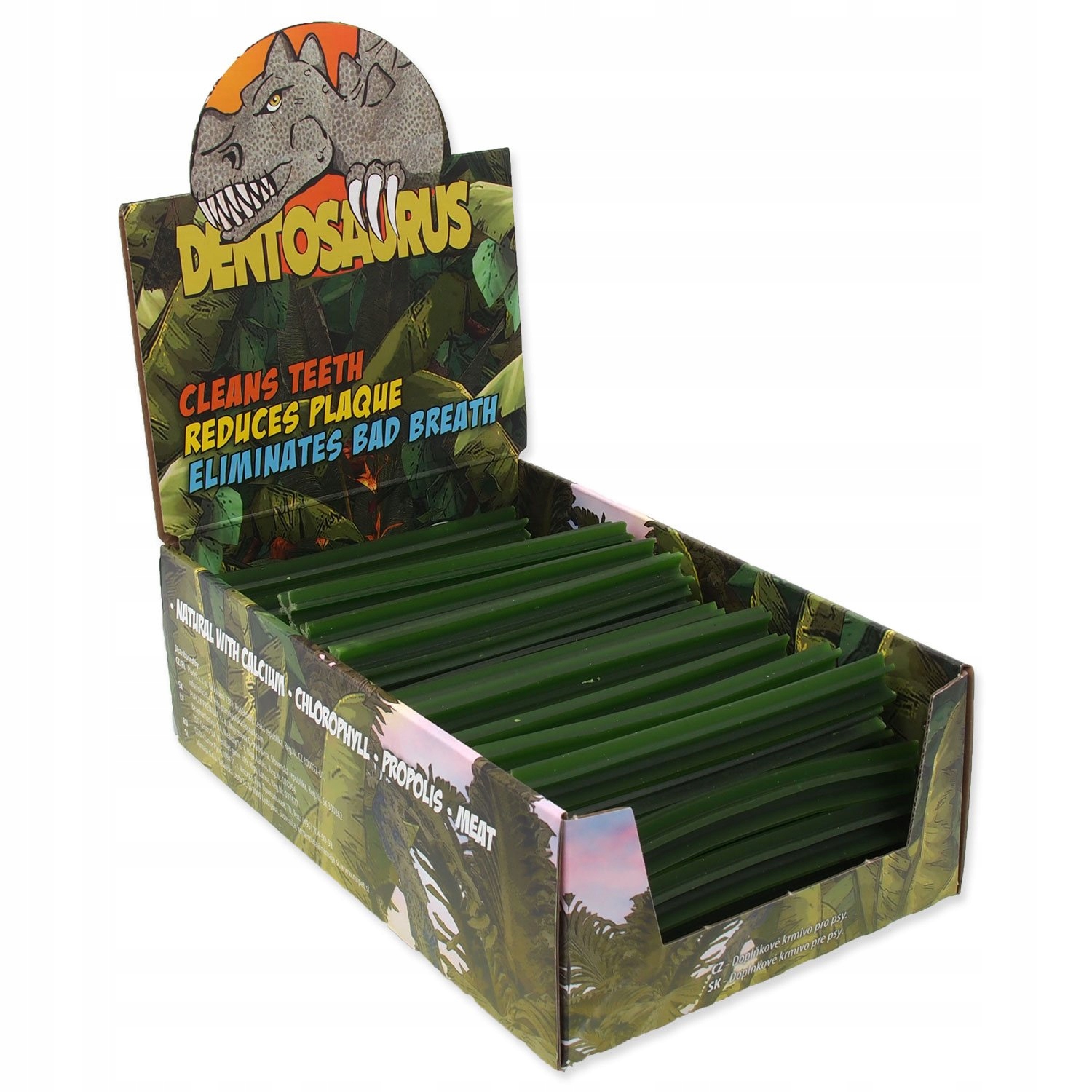 Levně Displej Dentosaurus tyčinka s chlorofylem M 12cm 80ks