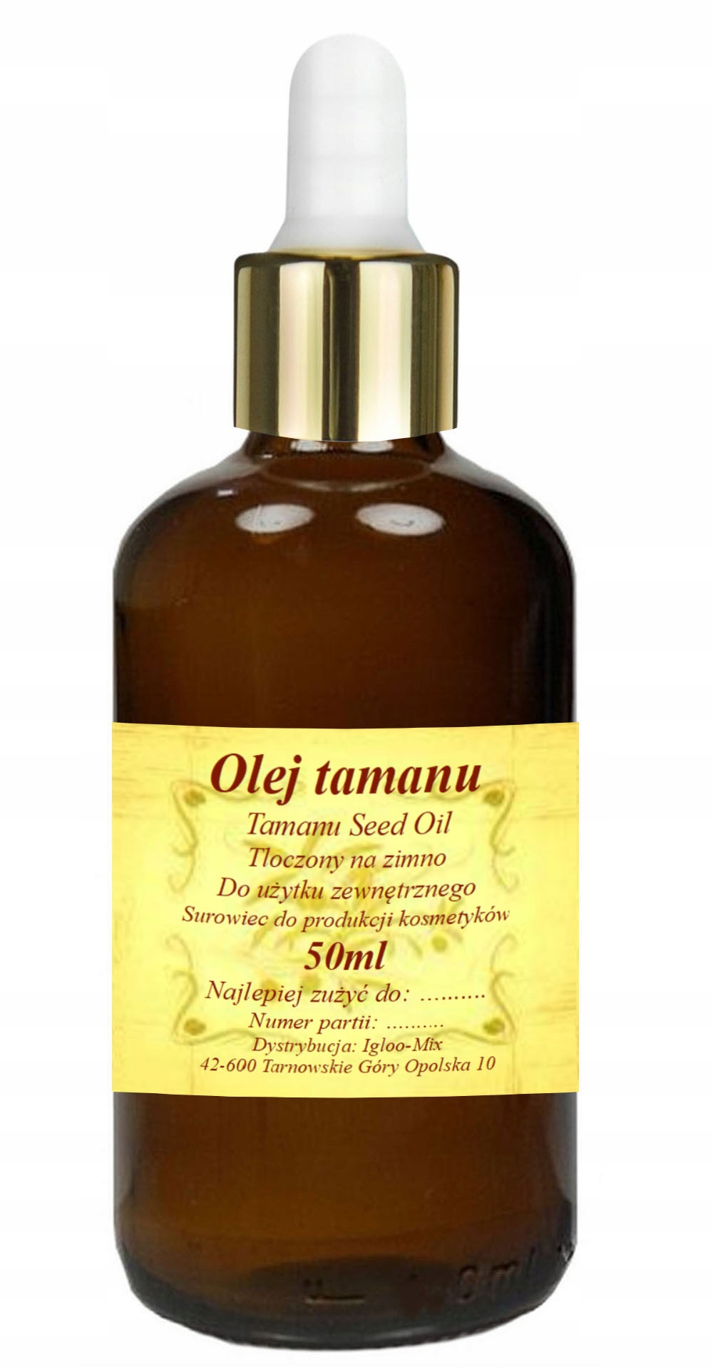 

Olej Tamanu 50ml z pipetą zimnotłoczony