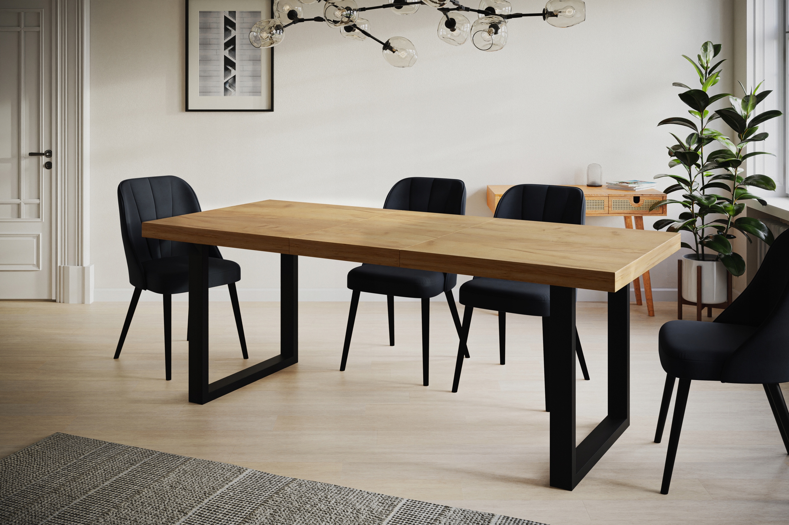 Stół rozkładany 140/240 LOFT metalowe nogi Kształt blatu prostokątny