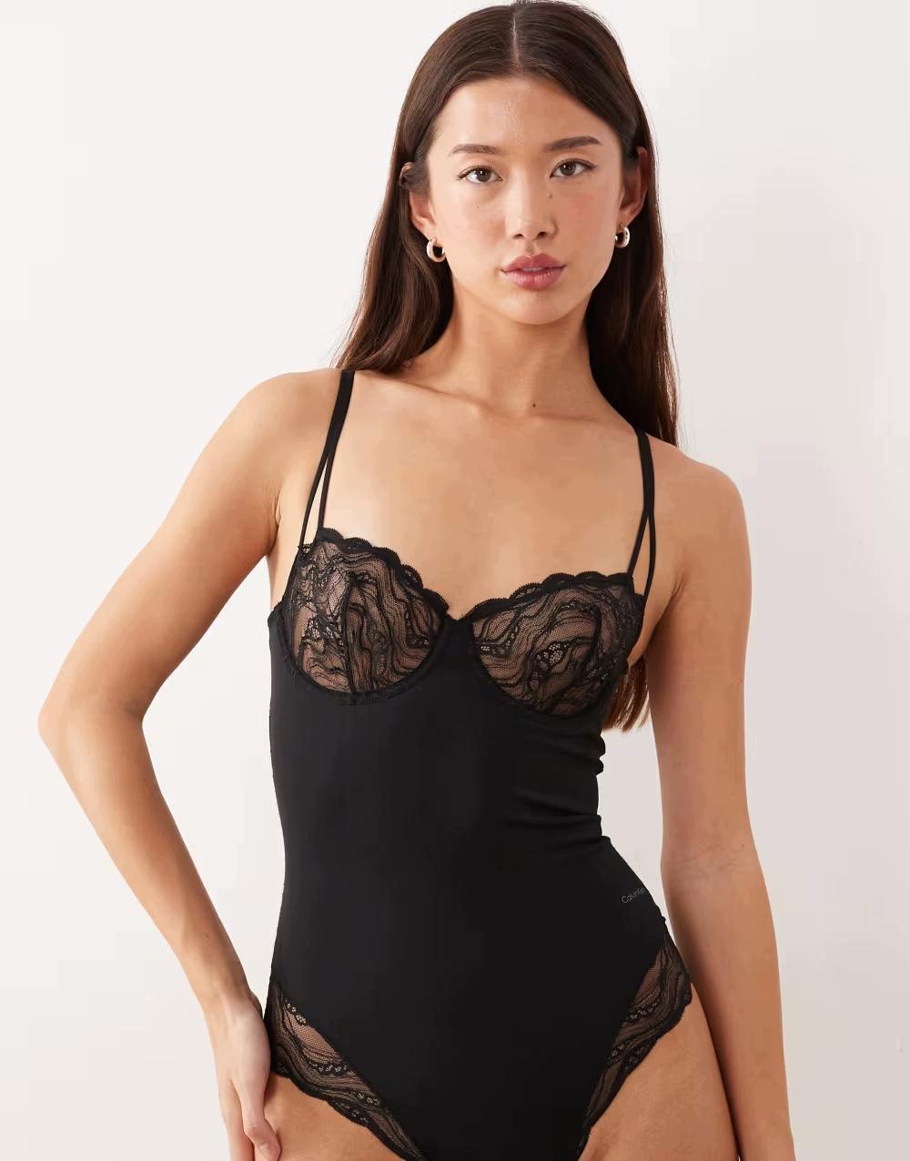 Calvin Klein Černé Body Krajka B25__S