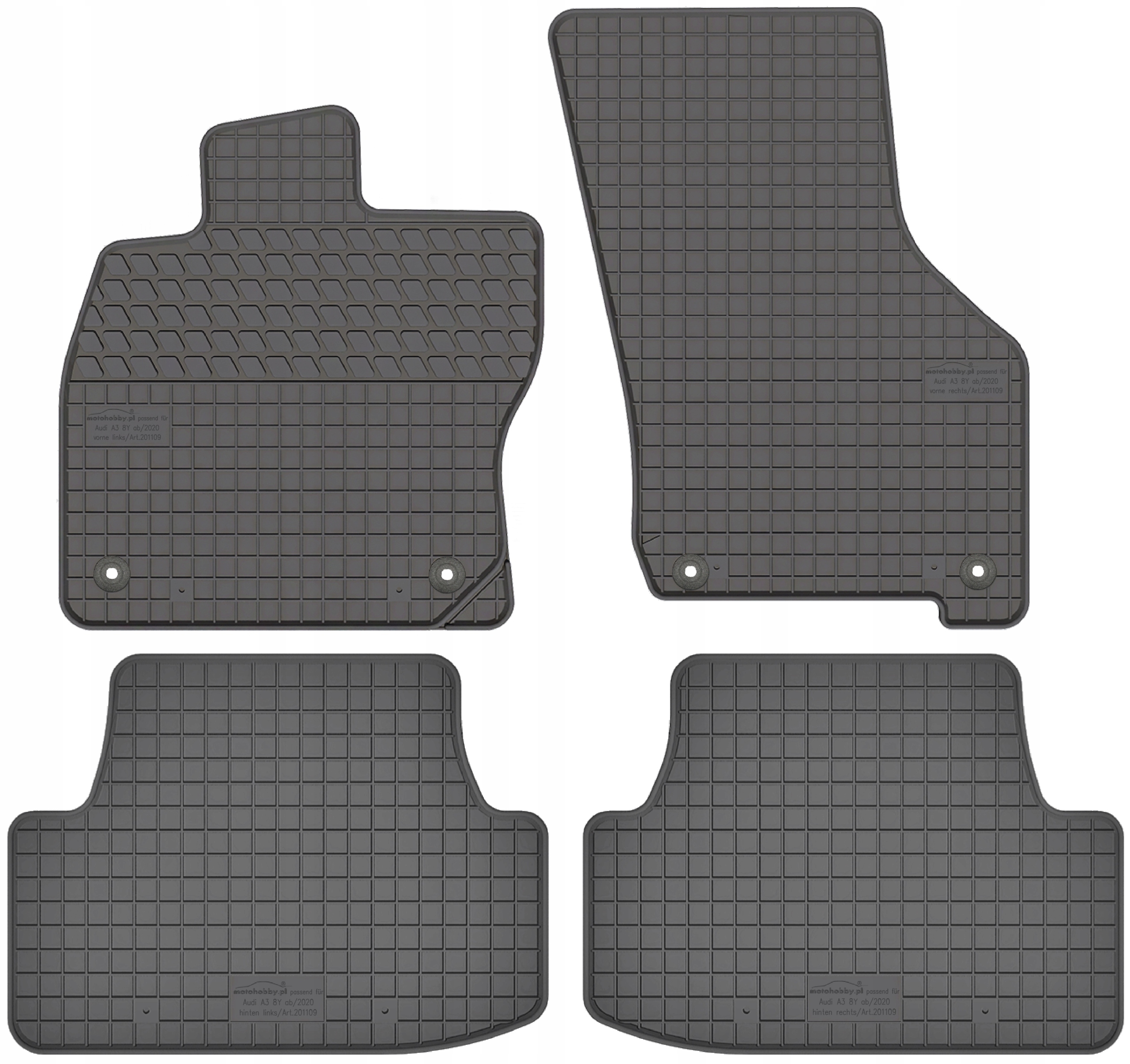 

Dywaniki gumowe dedykowane do Audi A3 8Y