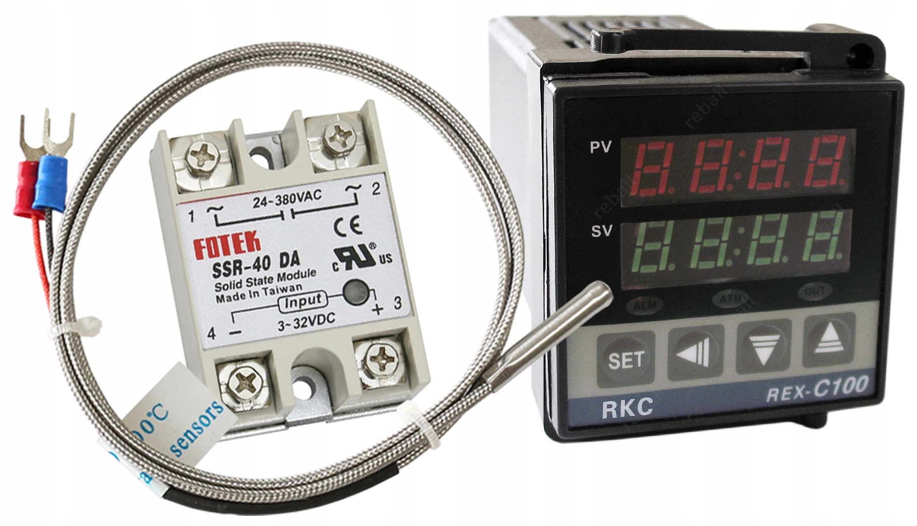 

Regulator Temperatury REX-C100V Czujnik Ssr 40A Da