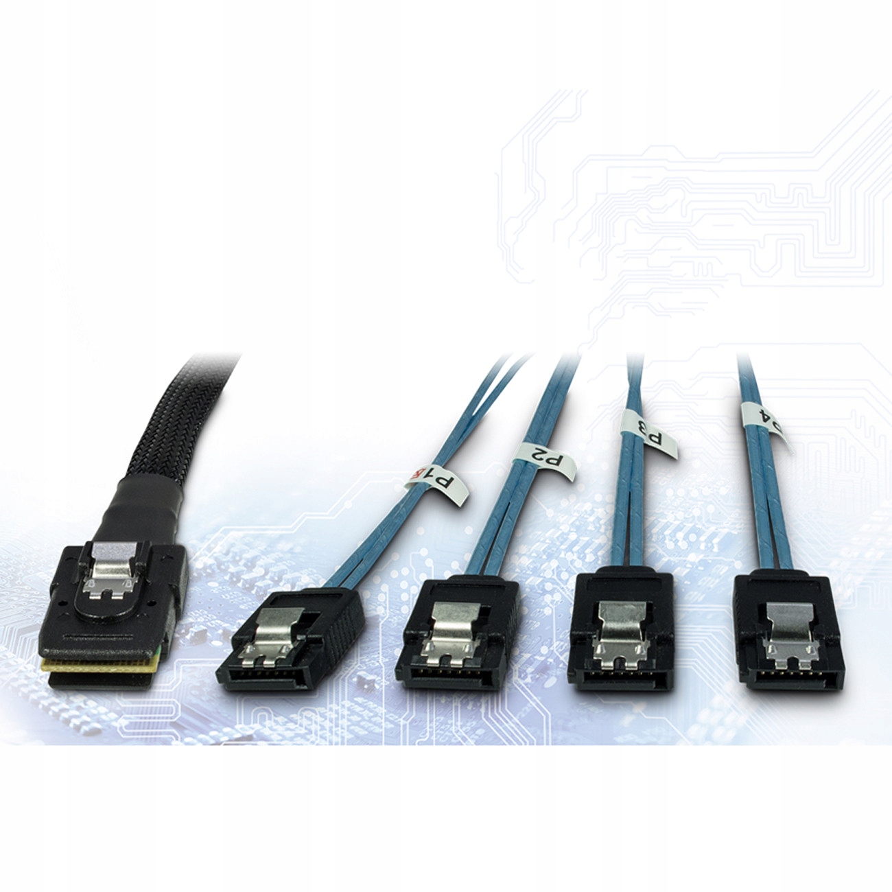 Inter-Tech Kabel SATA - SFF-8087 gekreuzt