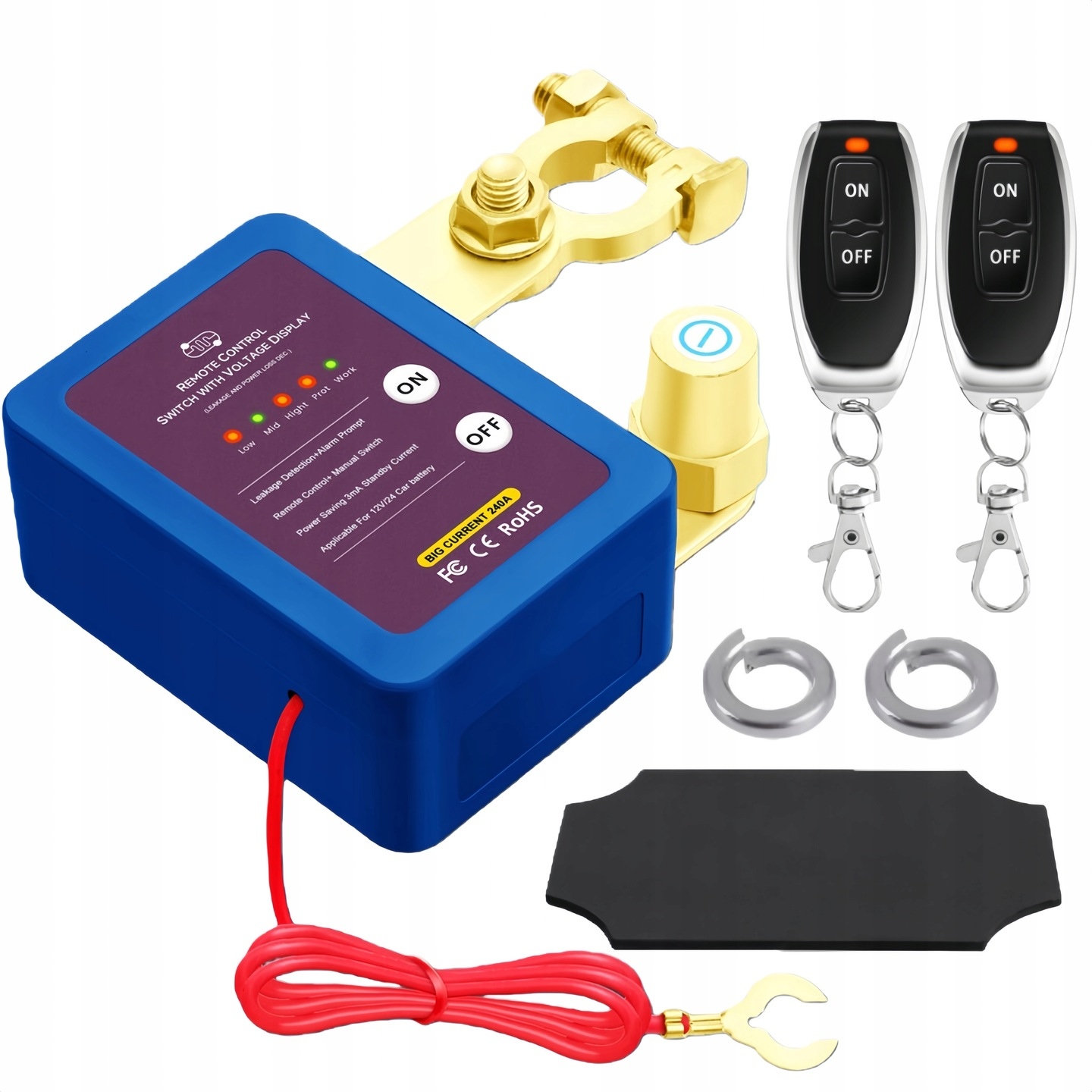 Zdalny Automatyczny Wyłącznik Odłącznik Akumulatora 12V 240A 2X Pilot Ce