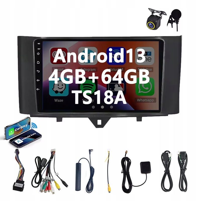 Automobilové rádio Mercedes Benz Smart Fortwo 2011- 2015 2+64 2-DIN