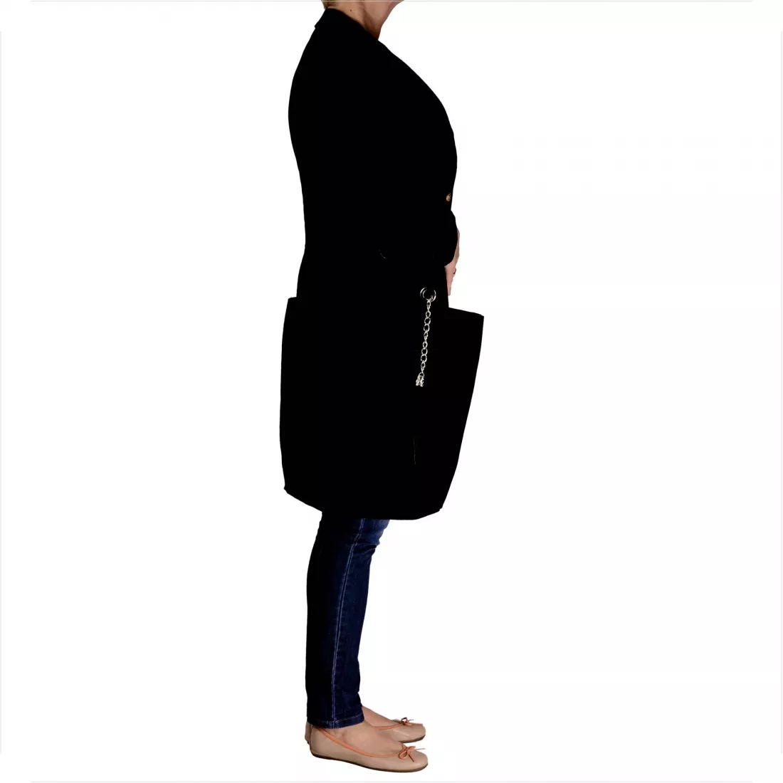 Torba worek zamszowa czarna z podszewką i zamkiem Marka inna