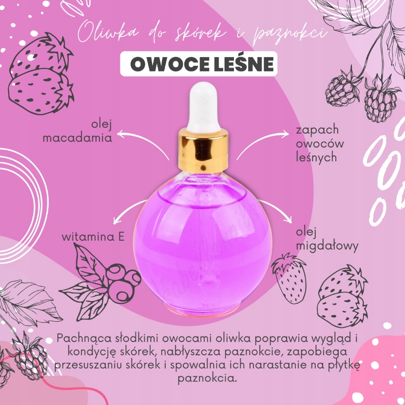 OLIWKA DO SKÓREK PAZNOKCI KULA 75 ML OWOCE LEŚNE Przeznaczenie do skórek