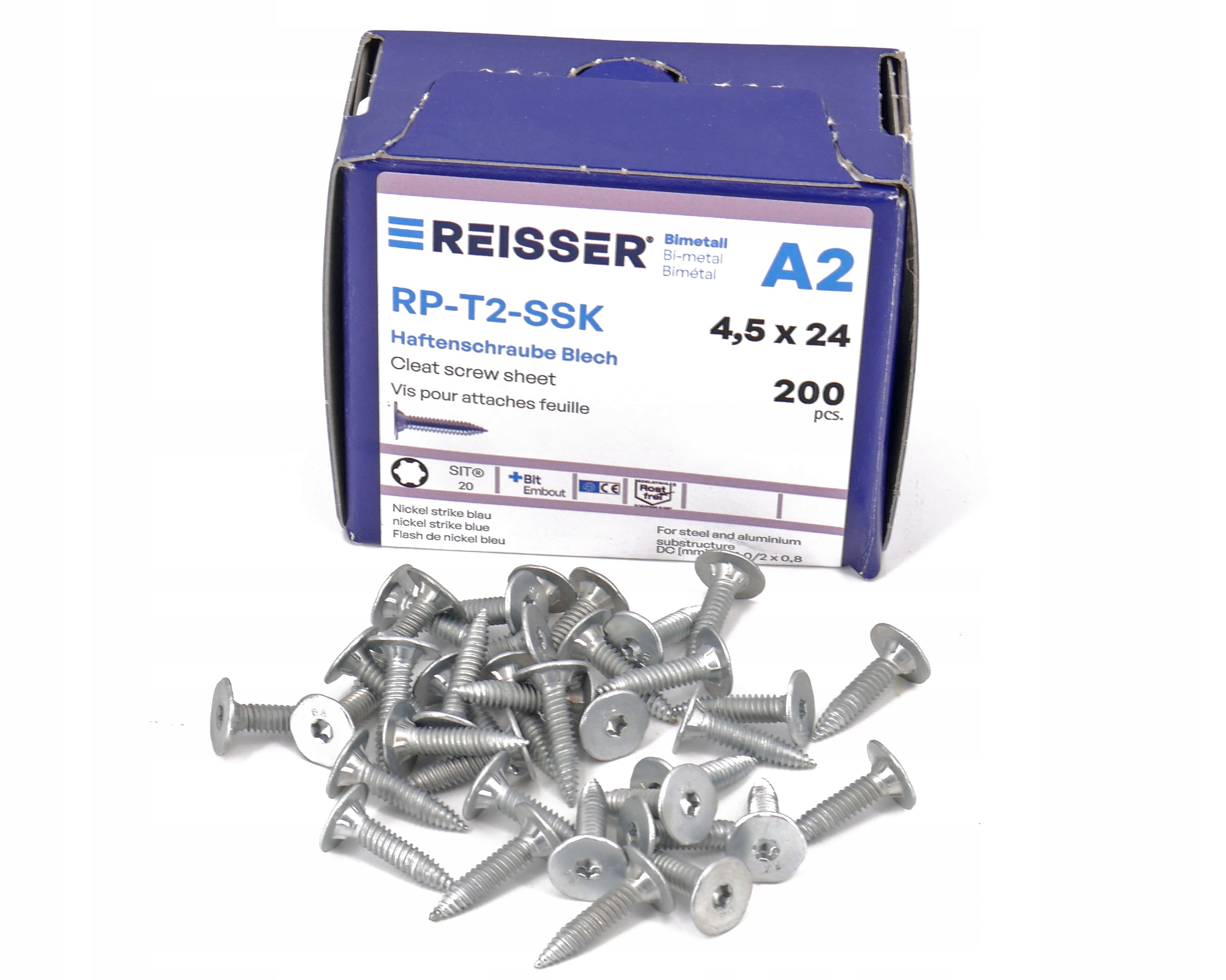 Wkręty do Haftr Reisser RP-T2-SSK 4,5x24 200 szt Stal nierdzewna A2
