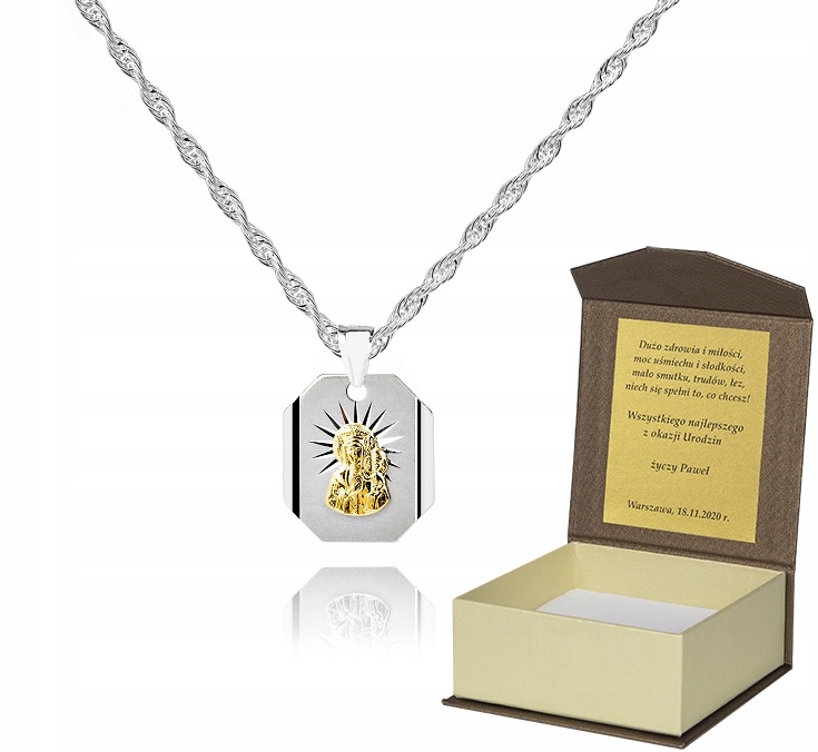 925 Stříbrný řetízek medailonek Dedikace 60 cm S1M6