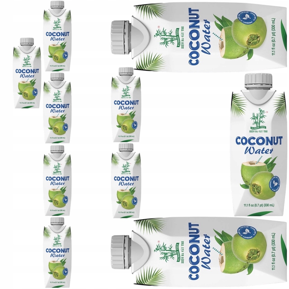 10 x Zdravá Kokosová voda z kokosu Přírodní hydratace 330 ml Bamboo Tree