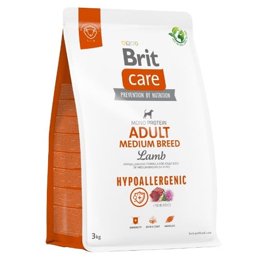 Levně Brit Care Hypoallergenic Adult Medium jehněčí 3 kg