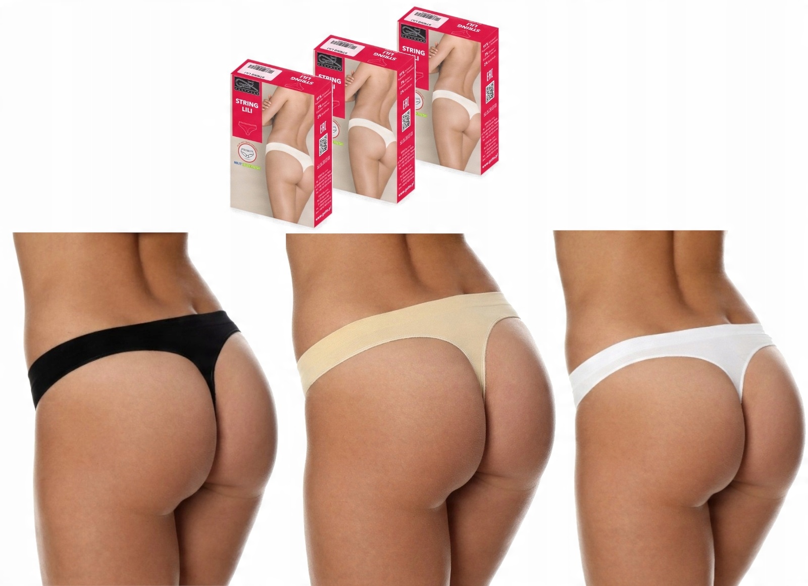 

Damskie Stringi Lili Gatta Seamless | 3-PACK | XL