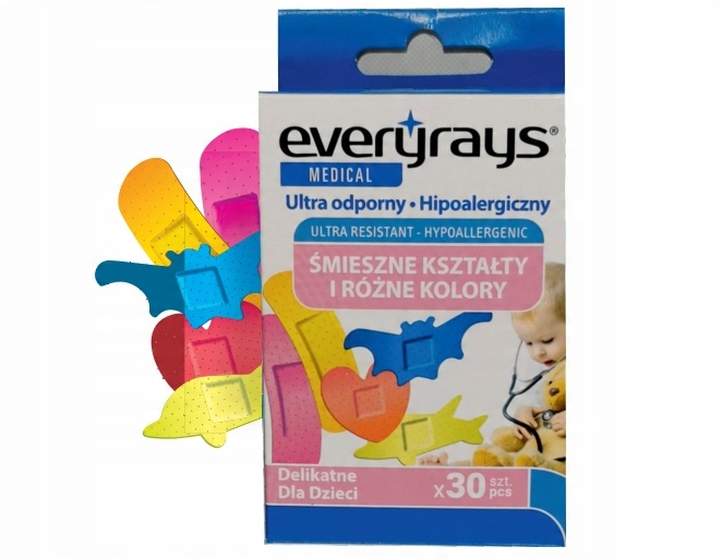 

Delikatne plasterki dla dzieci, różne kształty
