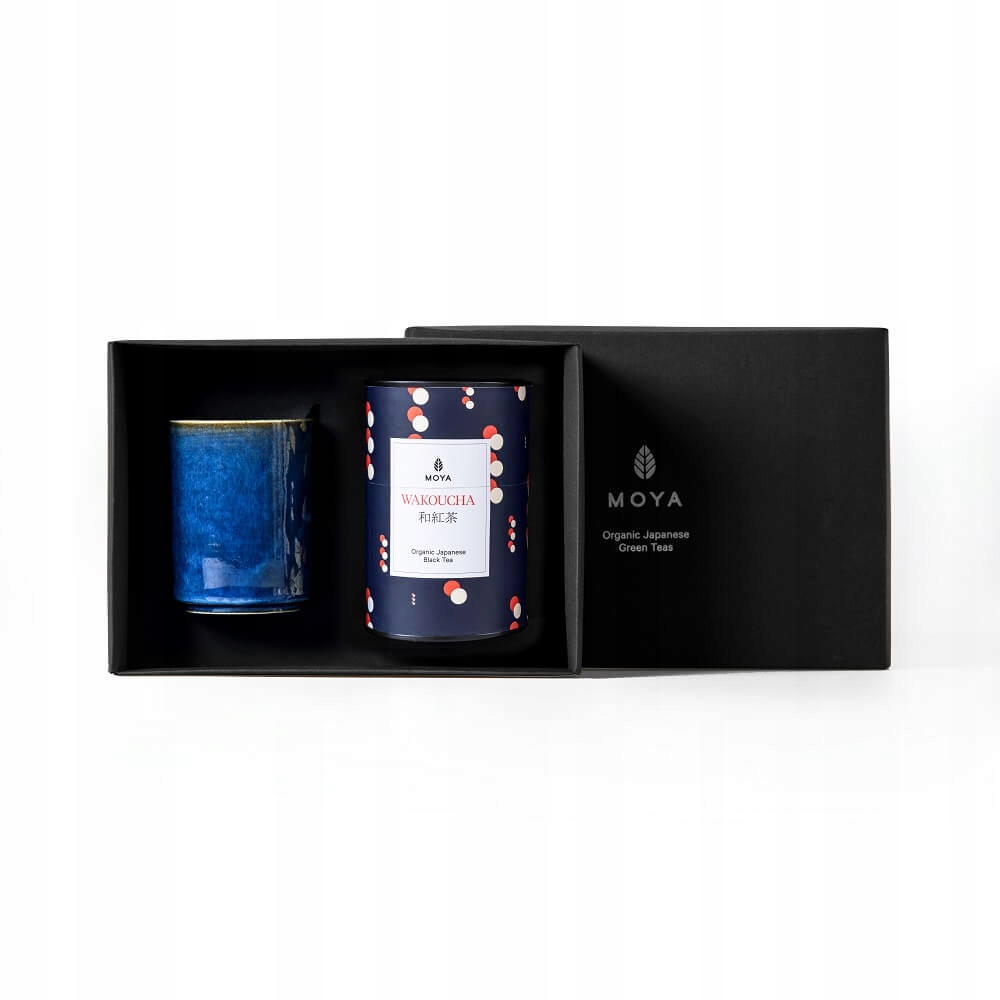 Levně Dárková sada – organický černý čaj Moya Wakocha a hrnek Kaze