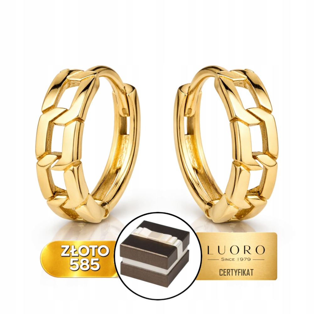 Náušnice Zlaté 585 14K S Pleteným Kroužkem Na Kreolu Průměr 1,1 CM
