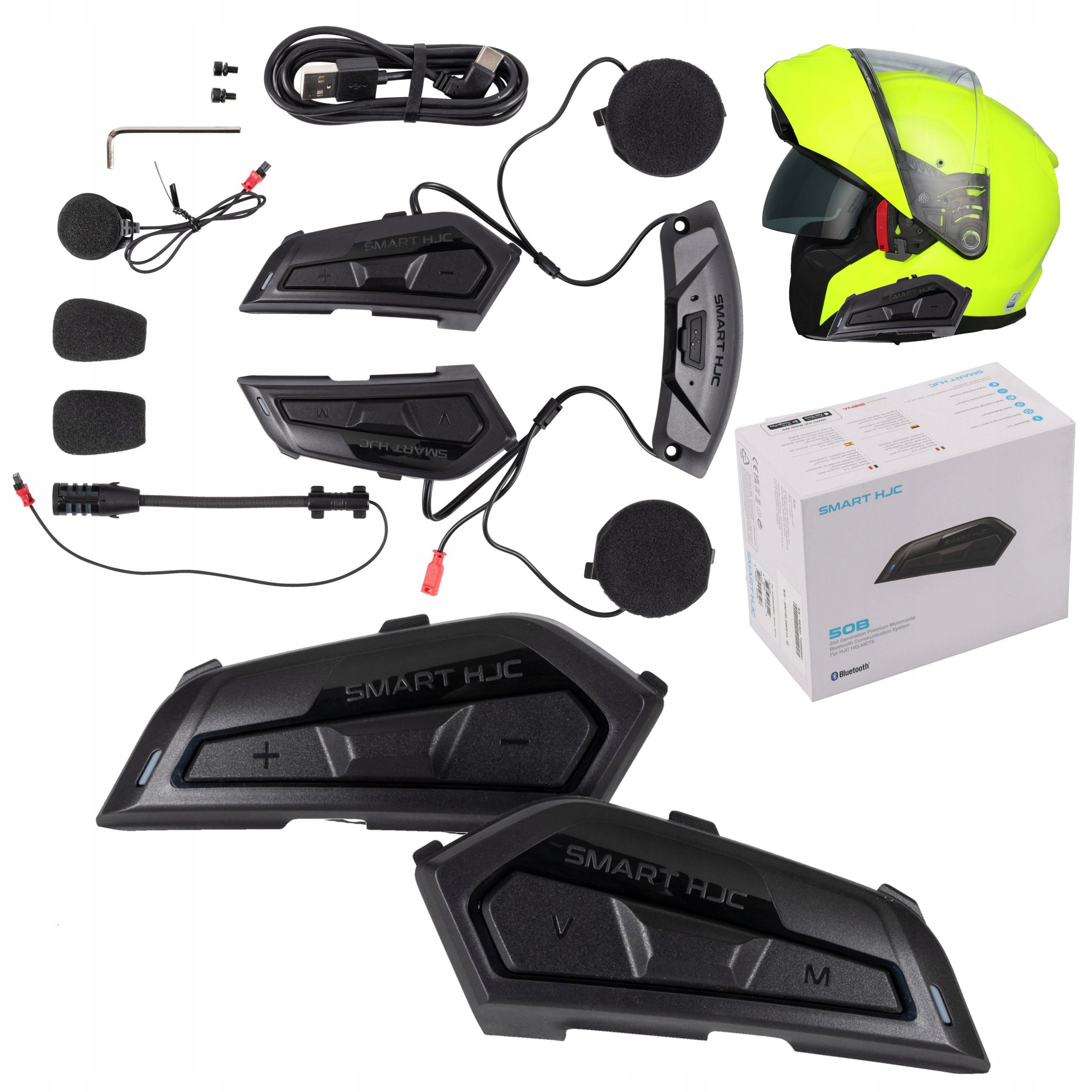 Interkom Hjc Smart 50B 2. Generácie Sena Bluetooth Pre Motocyklovú Prilbu