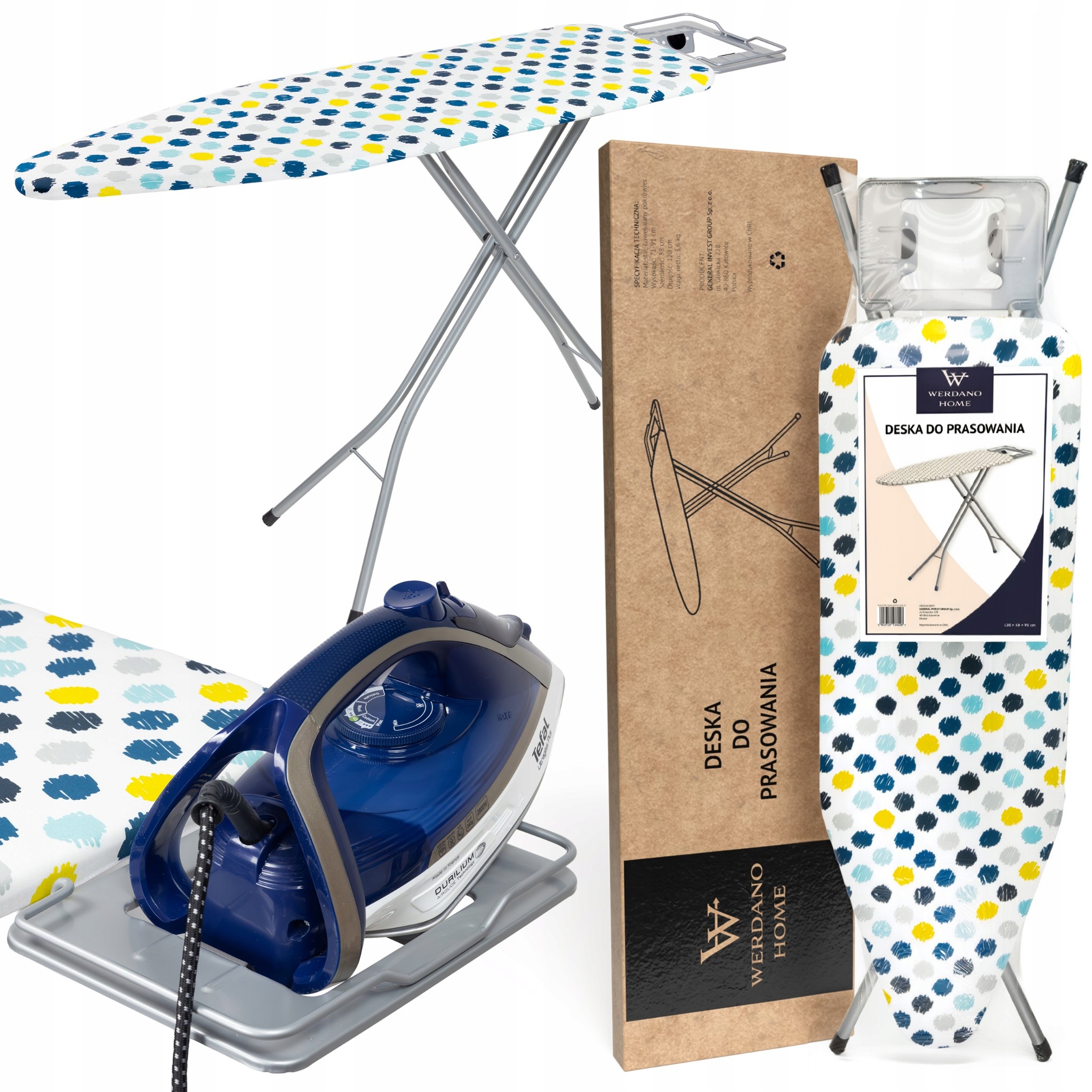 Levně žehlicí prkno s podstavcem na žehličku Bavlněný potah 120 x 38 cm