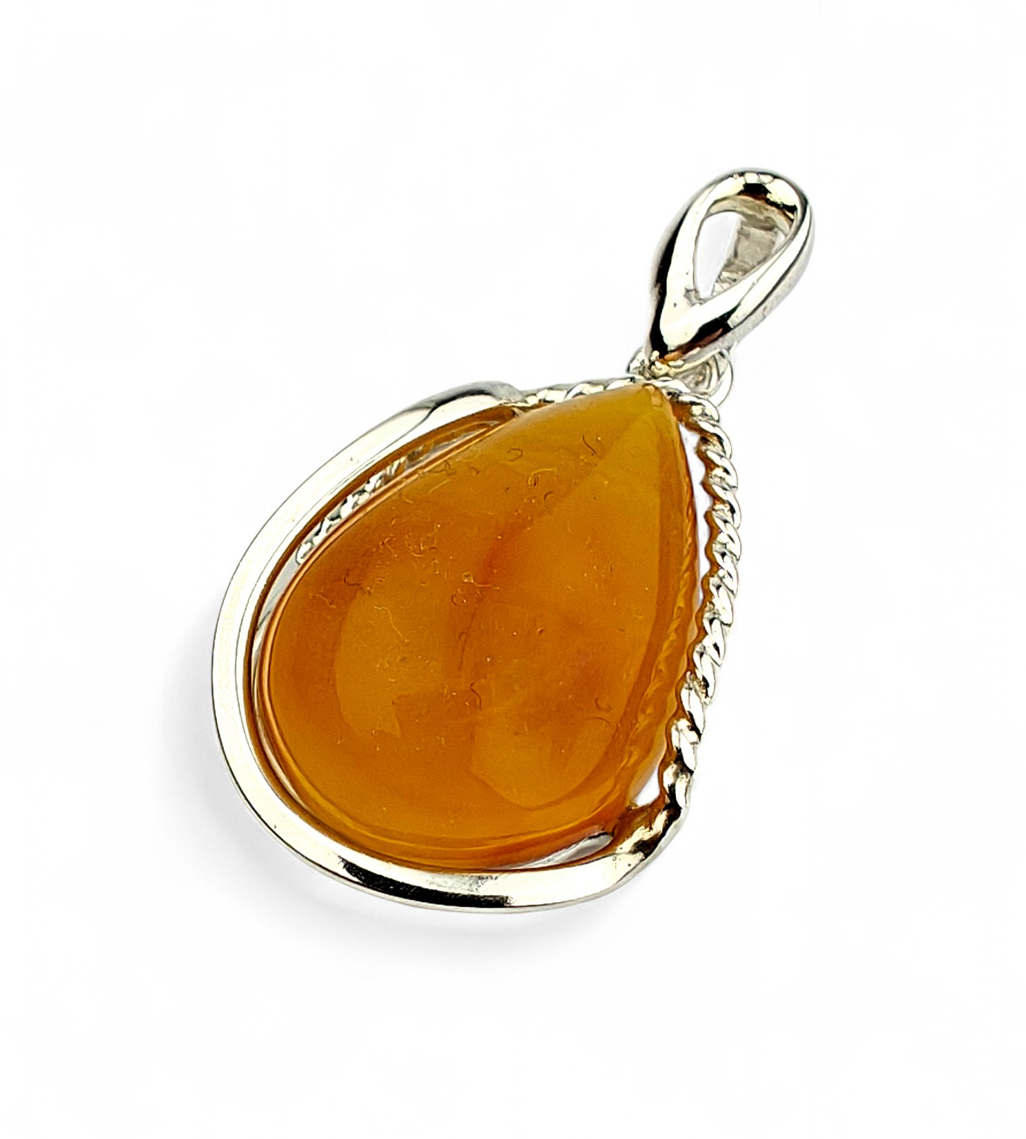 Přívěsek Na Přívěsek Baltský Jantar Stříbro Medově Žlutá Slza