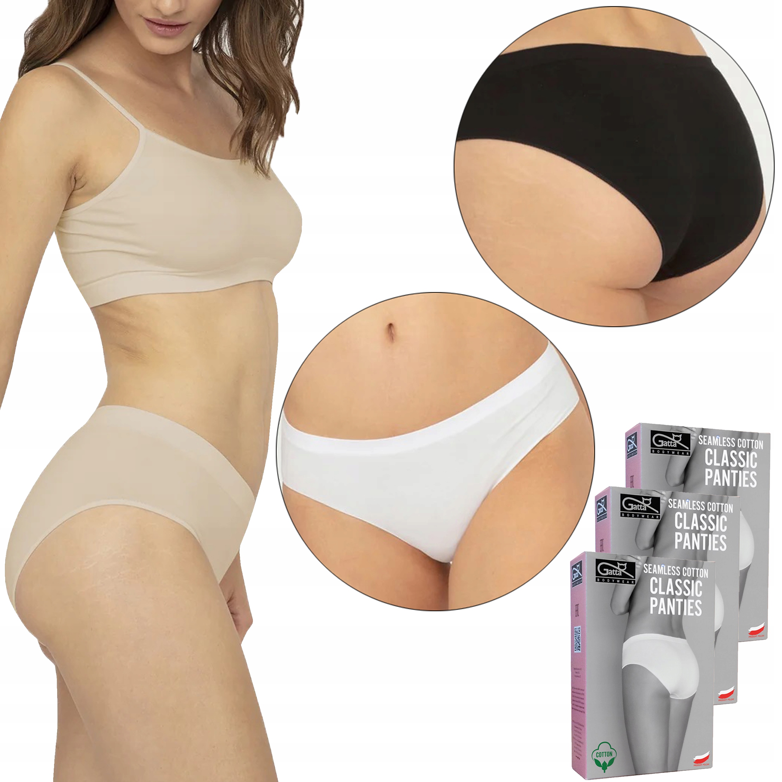 

Majtki bezszwowe, Gatta Classic Panties 3-PAK, XL