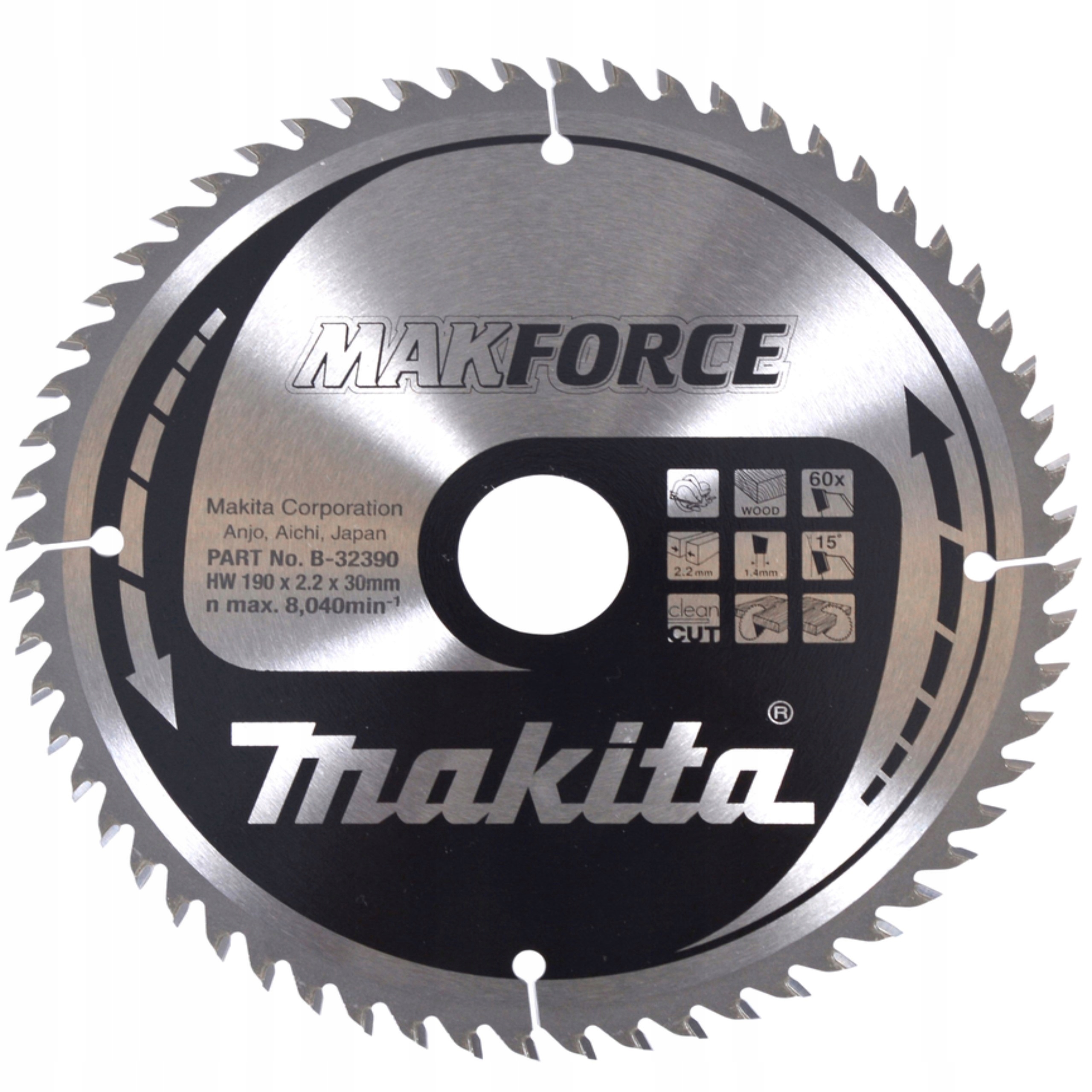 Makita B-32390 Pila Kotouč Na Dřevo 190x30mm 60Z