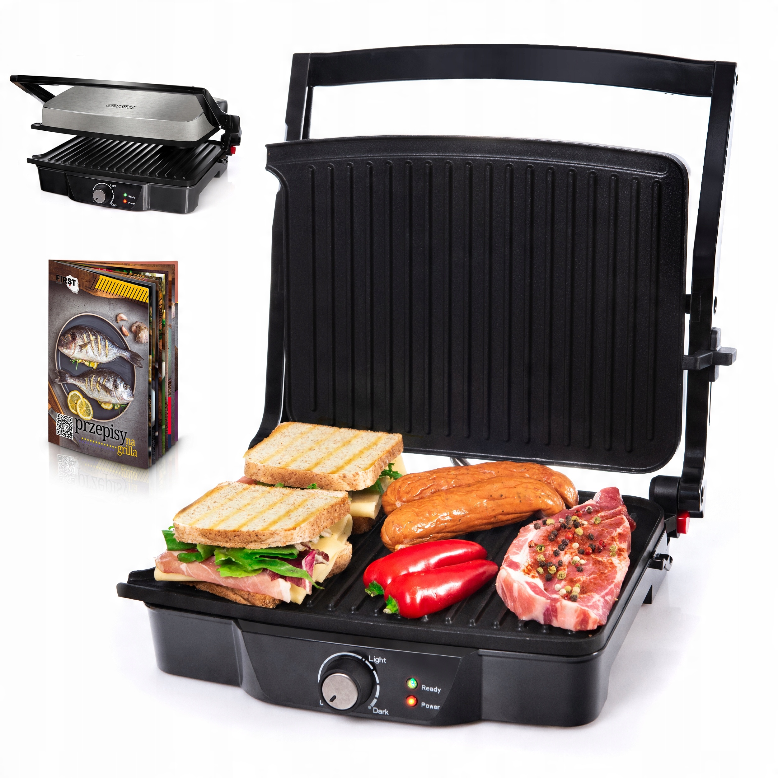 

Elektryczny grill opiekacz Fit beztłuszczowy First