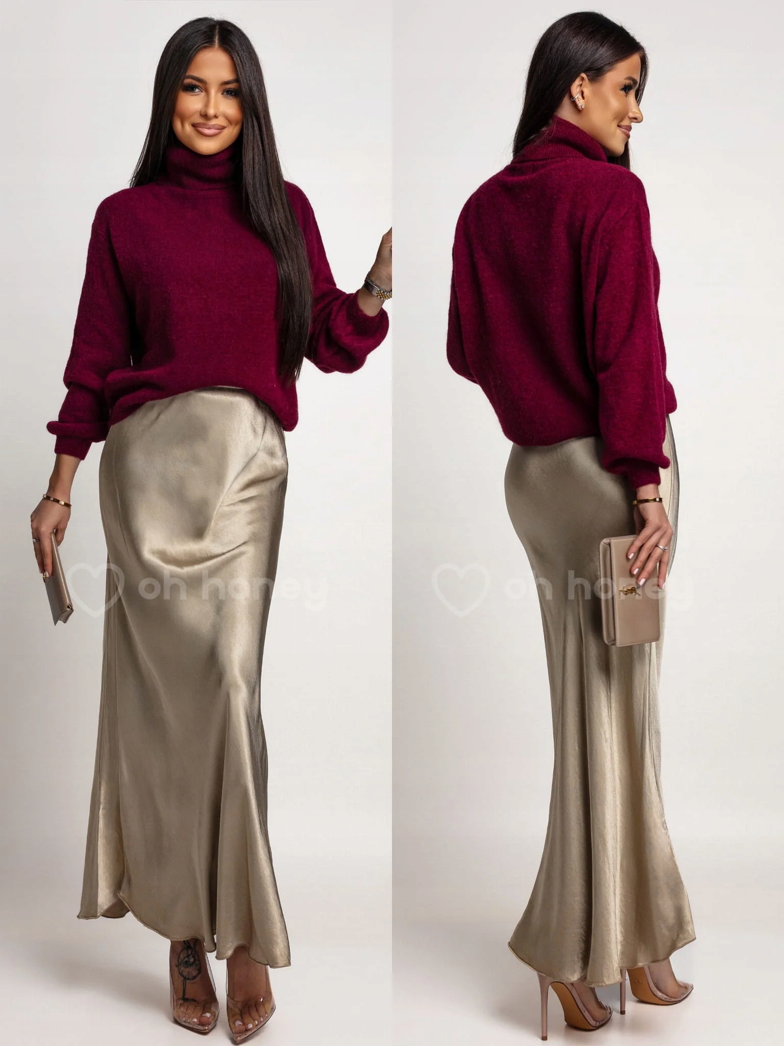 Sukně 100% Viskóza Zlatá-Béžová Aurel Uni