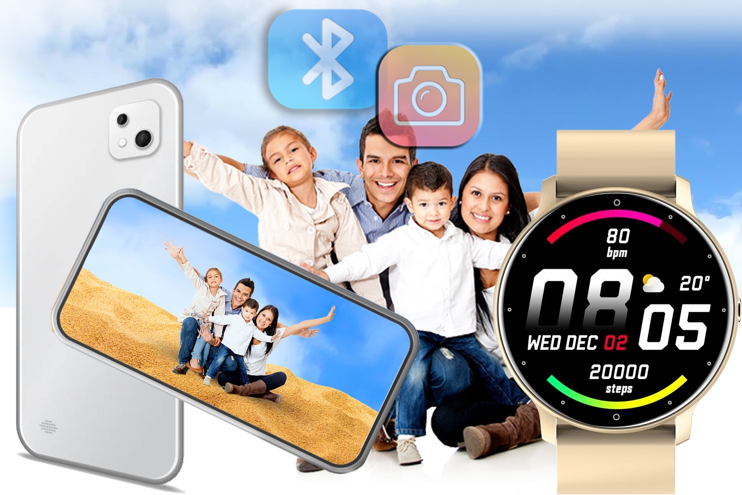 SMARTWATCH DAMSKI RUBICON MENU PL CIŚNIENIE SMS Rodzaj smartwatch