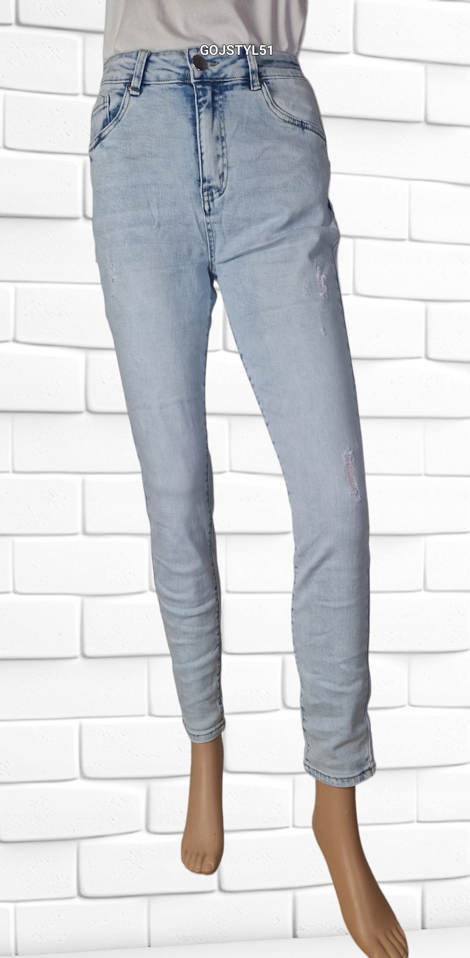 Spodnie Damskie Błękitne Jeansy Modelujące PUSH UP Zapięcie zamek